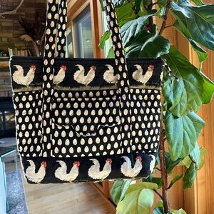 Vera Bradley Black and White chicken handbag | small tote